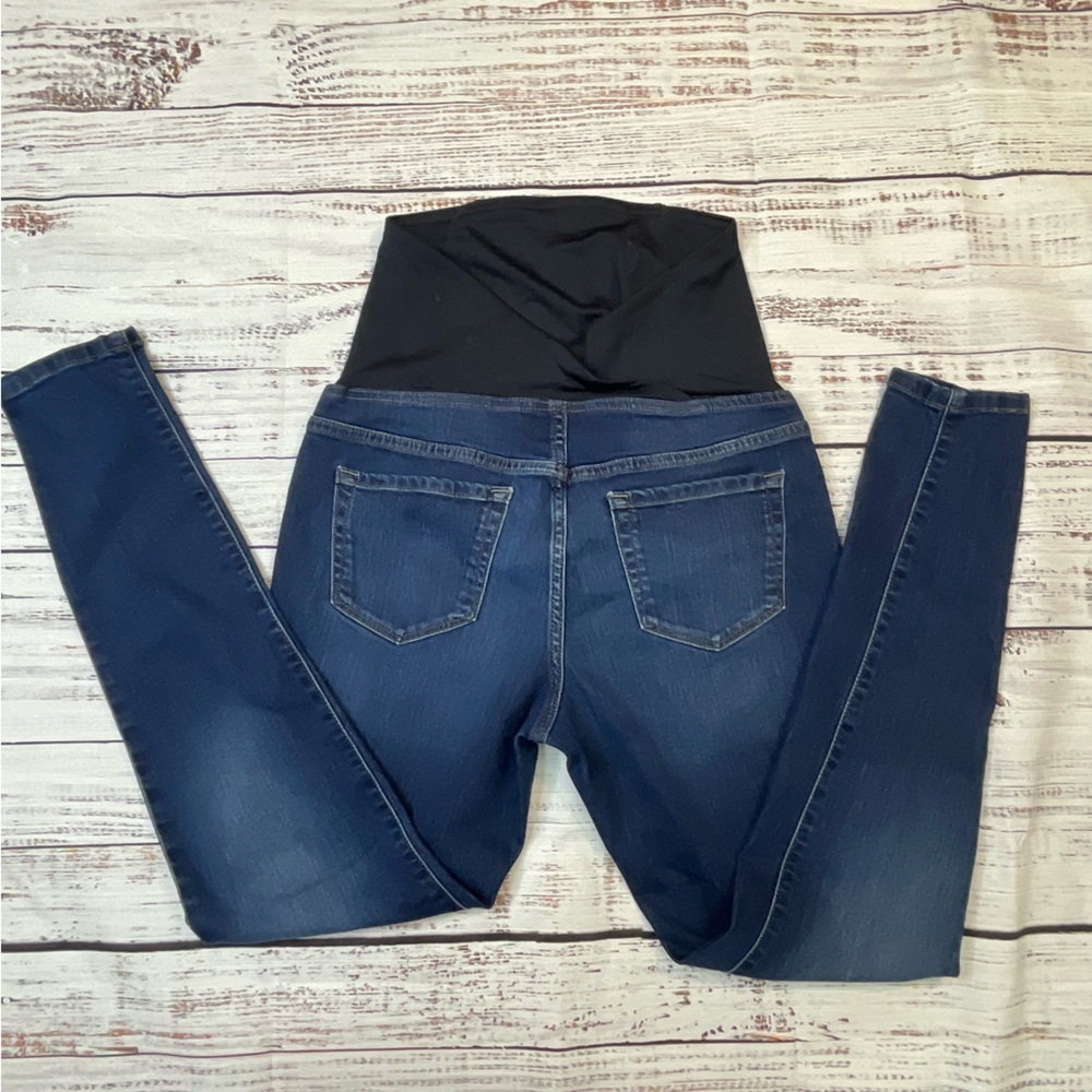 Isabel Maternity by Ingrid & Isabel Skinny Jeans Dark Wash Full Belly Panel 2/26